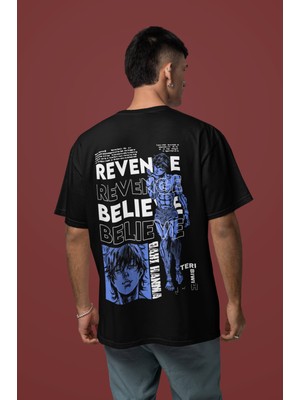 Sevbano Baki Hanma Baki Wiki Revenge Believe Sırt Baskılı Unisex Oversize Anime Tişört