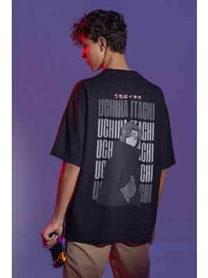 Sevbano Uchiha Itachi Naruto Sırt Baskılı Unisex Oversize Anime Tişört