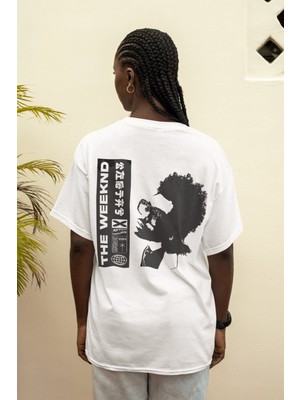 Sevbano The Weeknd Rapper Sırt Baskılı Unisex Oversize Şarkıcı Tişört