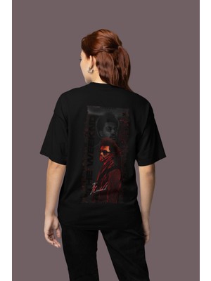 Sevbano The Weeknd Rapper Sırt Baskılı Unisex Oversize Şarkıcı Tişört