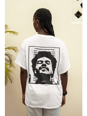 Sevbano Tasarım The Weeknd Sırt Baskılı Unisex Oversize Şarkıcı Rapper Tişört