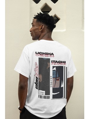 Sevbano Naruto Itachi Uchiha Sırt Baskılı Unisex Oversize Anime Tişört