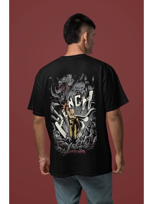 Sevbano One Punch Man Sırt Baskılı Unisex Oversize Anime Tişört