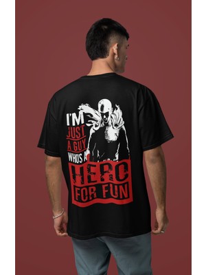 Sevbano One Punch Man Sırt Baskılı Unisex Oversize Anime Tişört