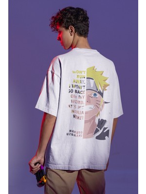Sevbano Naruto Uzumaki Sırt Baskılı Unisex Oversize Anime Tişört