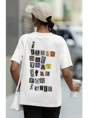 Sevbano Tasarım Billie Eilish Sırt Baskılı Unisex Oversize Şarkıcı Tişört