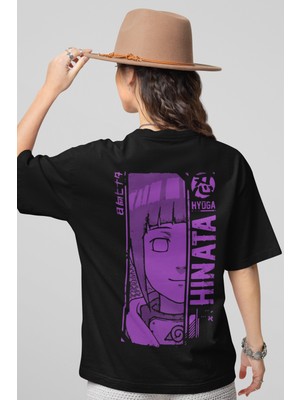 Sevbano Hinata Hyuga Sırt Baskılı Unisex Oversize Anime Tişört