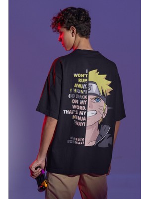 Sevbano Naruto Uzumaki Sırt Baskılı Unisex Oversize Anime Tişört