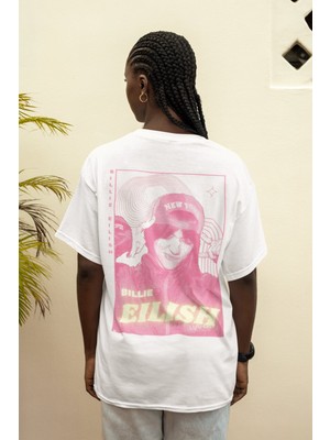 Sevbano Billie Eilish Sırt Baskılı Unisex Oversize Şarkıcı Tişört