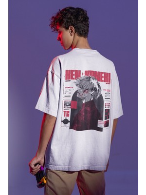 Sevbano Tokyo Ghoul Ken Kaneki Sırt Baskılı Unisex Oversize Anime Tişört