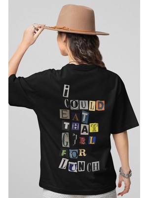 Sevbano Tasarım Billie Eilish Sırt Baskılı Unisex Oversize Şarkıcı Tişört