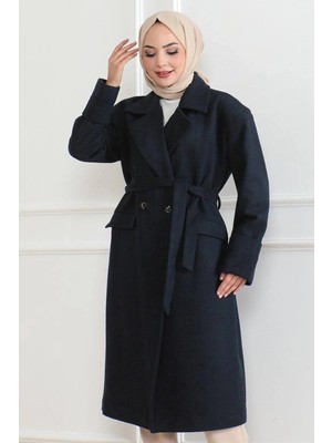 Alfanora Kadın Düğmeli Içi Astarlı Kaşmir Kaşe Kaban - Laci