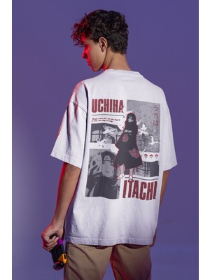 Sevbano Uchiha Itachi Naruto Sırt Baskılı Unisex Oversize Anime Tişört