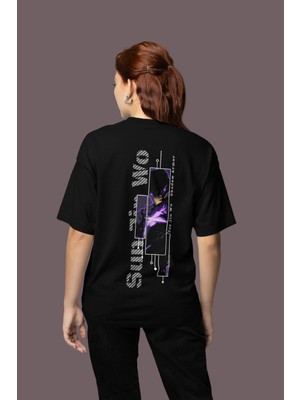Sevbano Solo Leveling Sung Jin Woo Sırt Baskılı Unisex Oversize Anime Tişört
