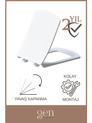 Drom Kare Termoplast Klozet Kapağı Üstten Montaj - Örtme