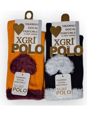Multipa Xgri Polo Kuş Tüylüm Pamuklu Kadın Çorabı 2 Çift