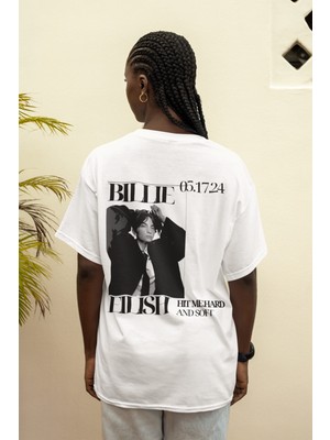 Sevbano Billie Eilish Sırt Baskılı Unisex Oversize Şarkıcı Tişört