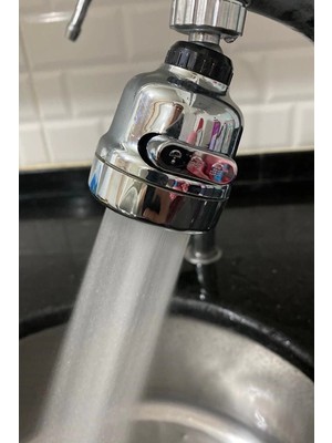 Krom 3 Fonksiyonlu Mutfak Lavabo Başlığı 360 Derece Döner Musluk Ucu Kozmix