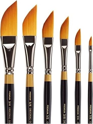 Orijinal 9800 Hançer Sıyırıcı Fırça Seti Premium Taklon Multimedya Sanatçı Fırçaları, Yağ, Akrilik, ve Guaj Için Boyama Araçları, 6 Boyutta Set