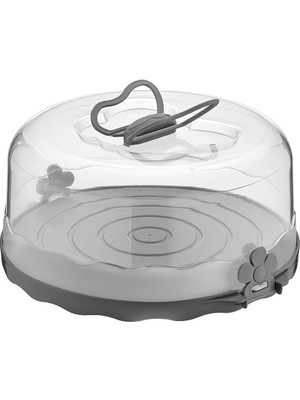 Primeaks Kapaklı Kek Fanusu 26 cm – Pasta ve Kek Taşıma Kabı, Şeffaf Koruyucu Kapak