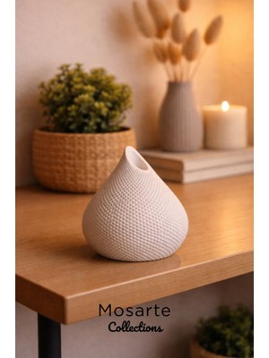 Mosarte Damla Formlu Modern Dekor Vazosu 3D Doku Yüzeyli