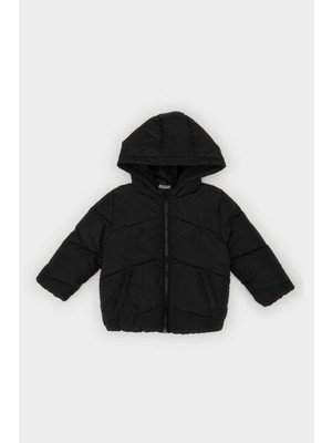 DeFacto Rüzgar Geçirmez Su Geçirmez Kapüşonlu Fermuarlı Cepli Şişme Mont Kız Bebek E7360A525AU