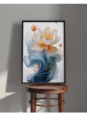 Rosa Art Tablo | Ahşap Çerçeveli Tablo | Çerçeveli Poster | Nilüfer Çiçeği, Çiçek Temalı Tablo