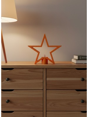 DecoTech Yıldız Mumluk Turuncu (55476)