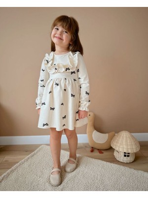 Butik Kız Çocuk %100 Pamuklu Kelebek Desenli Elbise