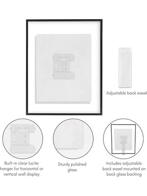 Americanflat Kırılmaya Dayanıklı Camlı 11X14 Yüzer Resim Çerçevesi - 8X10 Fotoğraf Veya Daha Küçük - Kaydırmalı Fotoğraf Çerçevesi - Fusion Float Koleksiyonu - Masa Üstü Veya Duvar Için Yüzer Çerçeve