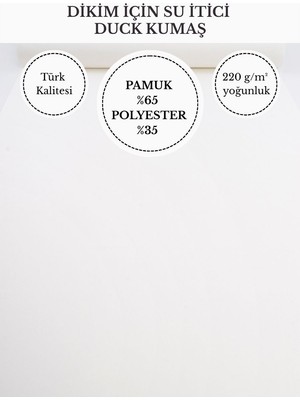 FabricsTown Su Itici Duck Kumaş | 220 G/m² | %65 Pamuk %35 Polyester | 180 cm En | Dikişlik Dayanıklı Kumaş