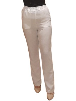 Pars Moda Tasarım Kadın Keten Karışımlı Beli Lastikli Pantolon