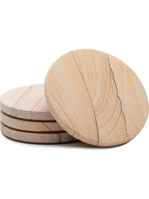 Marka - Çöl Kum Altlığı, Çok Renkli Tamamen Doğal Kumtaşı - Değişen Desenlere Sahip Dayanıklı Taş, Her Bardak Altlığı Orijinal 10 cm Yuvarlak