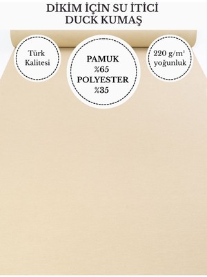 FabricsTown Su Itici Duck Kumaş | 220 G/m² | %65 Pamuk %35 Polyester | 180 cm En | Dikişlik Dayanıklı Kumaş
