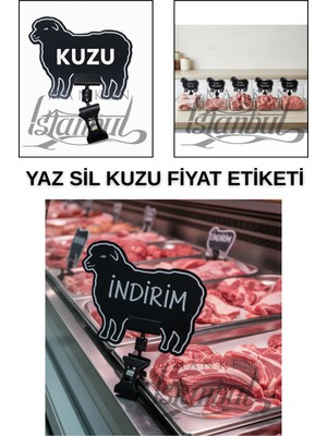 Manken İstanbul 20 Adet Yaz Sil Mini Boy Mandallı Kuzu Fiyatlık Etiketi Kasap Etiketi Kasap Tezgah Etiketi