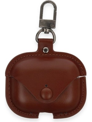 Airpods Pro 2 (2.nesil) Çanta Deri Kılıf - Kahverengi