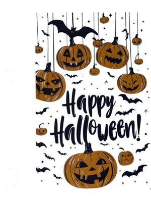 DecoTech Halloween Temalı Balkabaklı Duvar Sticker Seti (55476)