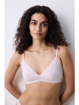 Penti Triangle Lace Pembe Sütyen Gün Boyu Destek Sunan Dantelli Konfor M Beden