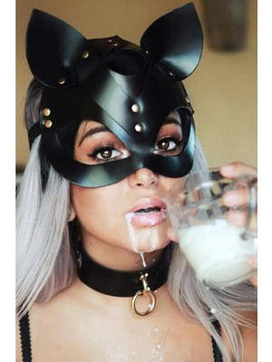 Dodes Dodes Kedi Kulak Maske ve Tasma Ikili Set