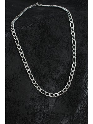 Üreticiniz 316L Çelik Kalın Figaro Zincir Model Gümüş Renk Erkek Kolye