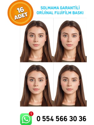 FOTOBASKICI Vesikalık Biyometrik Fotoğraf Baskısı - 16 Adet