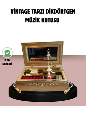 DecoTech Balerinli Müzikli Takı Kutusu Piyano Tasarım Kız Çocuk Hediyelik (55476)