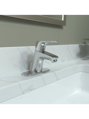 Focus Modern Yükseltme Kolay Temizlik 1 Saplı 1 5 Inç Uzun Banyo Lavabo Bataryası Krom, 04510000, 0.375