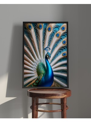 Rosa Art Tablo | Ahşap Çerçeveli Tablo | Çerçeveli Poster | Tavuskuşu Tablosu, Hayvan Temalı Tablo