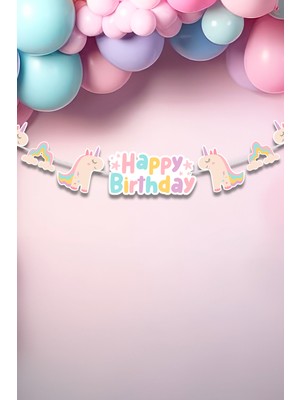 Niksy Design Unicorn Temalı Banner Parti Süsü