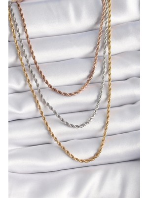 Üreticiniz 316L Çelik Mix Renk Burgu Zincir Model Kadın Kolye