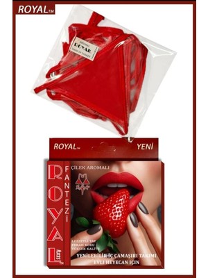 Dodes Dodes Fantezi Tüketilebilen Yenilebilir Çilek Aromalı Iç Çamaşırı Takımı