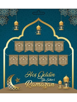 Hoşgeldin Ya Şehr-I Ramazan Yazılı Banner Ramazan Süslemesi 230 cm
