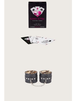 Dodes Dodes Sexy Görselli Oyun Kartı Kama Sutra Leopar Kelepçe Set