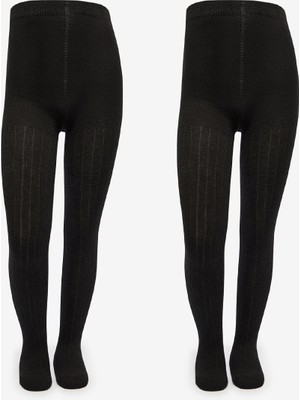 Penti Pretty Rib 2li Siyah Külotlu Çorap